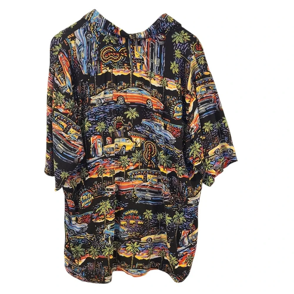 Vtg‎ Reyn Spooner Hawaiian Shirt Camaro American Classics Cars Mens Size XL